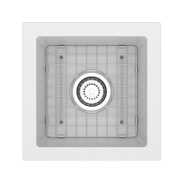 Riobel Fonsa 15" Quartz Single Bowl Undermount Bar/Food Prep Kitchen Sink — White (WH)