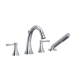 Riobel Edge 4-Hole Deck Mount Tub Filler — Chrome