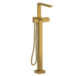 Riobel Reflet Thermostatic Single Hole Floor Mount Tub Filler Trim — Brushed Gold