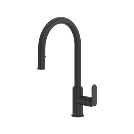 Riobel Arca Pull-Down Kitchen Faucet With C-Spout — Black