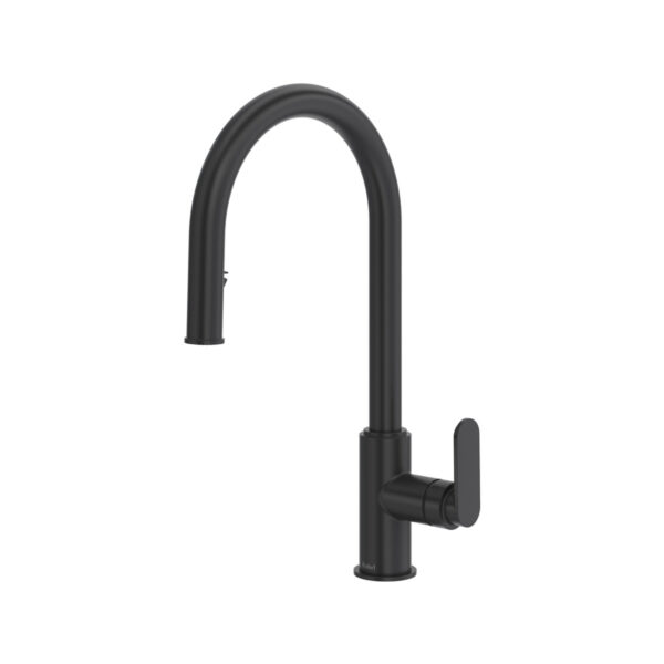 Riobel Arca Pull-Down Kitchen Faucet With C-Spout — Black