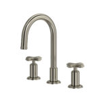 Riobel Manifesto Widespread Lavatory Faucet With C-Spout — Brushed Nickel — Cross Handles