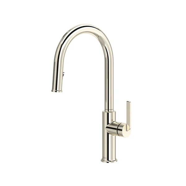 Riobel Authentica Pull-Down Kitchen Faucet With C-Spout — Polished Nickel