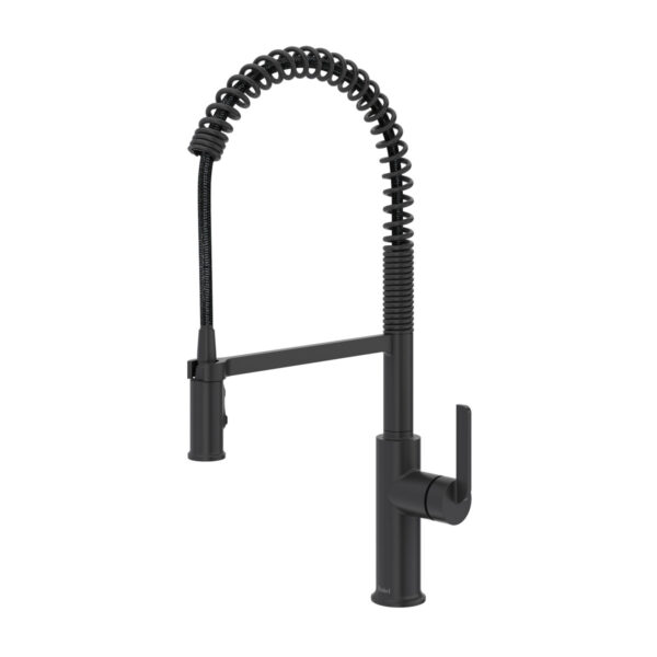 Riobel Authentica Pre-Rinse Pull-Down Kitchen Faucet — Black
