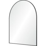 Renwil Lamia Matte Black Arched Wall Mirror MT2525 - angled view of the slender iron frame