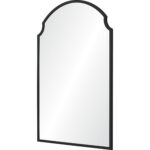 Renwil Asmara Matte Black Decorative Arch Wall Mirror MT2542 - angled view of the shaped iron frame