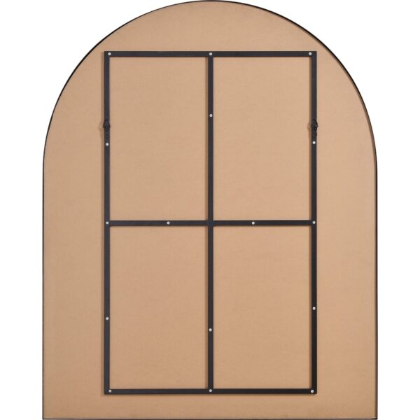Renwil Lamia Matte Black Arched Wall Mirror MT2525 - rear view showing the frame construction and vertical hanging points