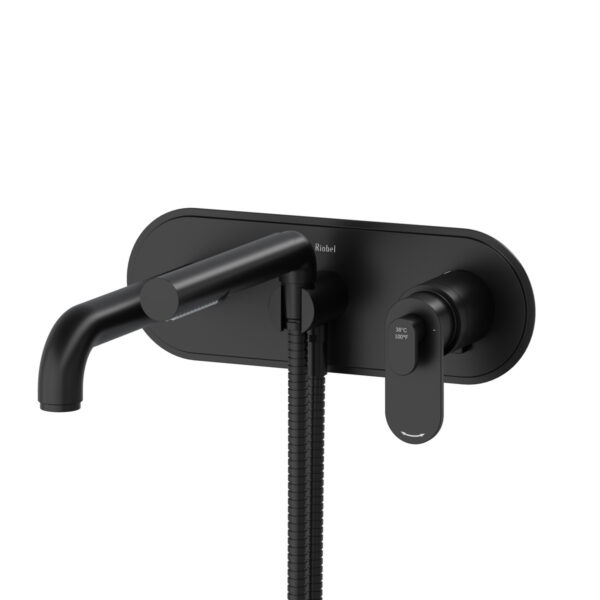 Riobel Arca Wall Mount Thermostatic/Pressure Balance Tub Filler Trim — Black