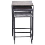 Renwil Threefold TA174 antique brass, bronze & raw nickel nesting table set — view 2