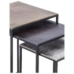 Renwil Threefold TA174 antique brass, bronze & raw nickel nesting table set — view 3