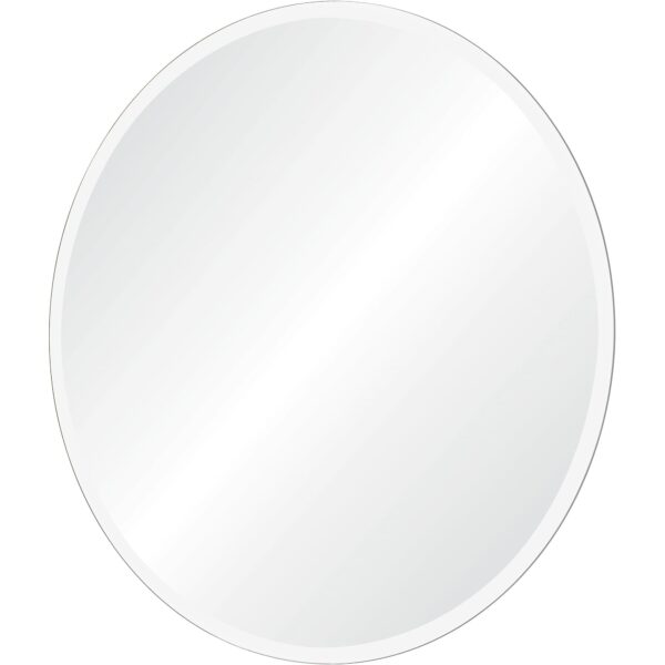 Renwil Kiko Beveled Frameless Round Wall Mirror MT640 - angled view of circular glass