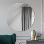 Renwil Kiko Beveled Frameless Round Wall Mirror MT640 - round mirror styled above a console