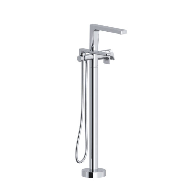 Riobel Ode Thermostatic Single Hole Floor Mount Tub Filler Trim — Chrome