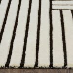 Renwil Arctica Ivory and Black Wool Rug 9 ft 10 in x 13 ft 1 in RARC-10182-1013 - detail of ivory and black geometric wool texture