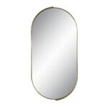 Renwil Aleah Satin Brass Capsule Wall Mirror MT2537 - front view of the satin brass capsule mirror