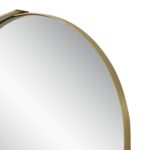 Renwil Aleah Satin Brass Capsule Wall Mirror MT2537 - close-up of the satin brass curved edge