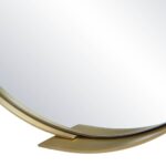 Renwil Aleah Satin Brass Capsule Wall Mirror MT2537 - detail of the lower satin brass frame accent