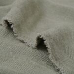 Renwil Vernier Dark Green Linen Throw 70 x 50 THR1014 - close-up of frayed linen edge