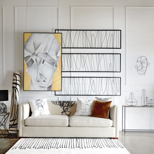 Renwil Studio Line - Linear Metal Wall Art — Set of 3 — room setting — W6556