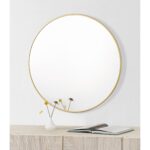 Renwil Alegre Gold Round Wall Mirror MT2528 - round gold wall mirror styled above a console