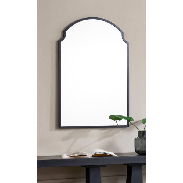 Renwil Asmara Matte Black Decorative Arch Wall Mirror MT2542 - decorative arch wall mirror styled above a console