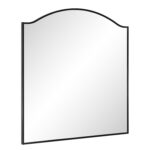 Renwil Bandon Matte Black Arched Wall Mirror MT2642 - angled view of the arched iron frame
