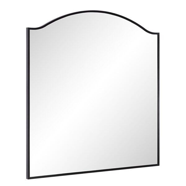 Renwil Bandon Matte Black Arched Wall Mirror MT2642 - angled view of the arched iron frame
