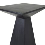 Renwil Moulin Black Mango Wood Accent Table — close-up of sandblasted black wood tabletop