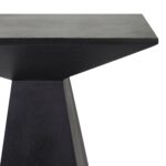 Renwil Moulin Black Mango Wood Accent Table — detail of the thick angled tabletop edge