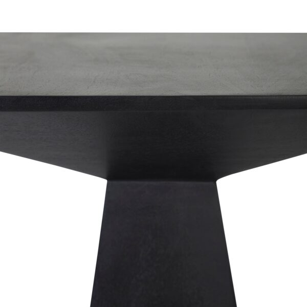 Renwil Moulin Black Mango Wood Accent Table — detail of the connection between tabletop and pedestal