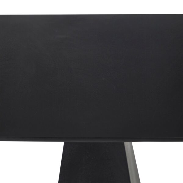 Renwil Moulin Black Mango Wood Accent Table — overhead view of rectangular black tabletop
