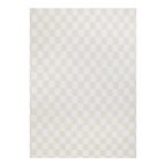Renwil Grandi Ivory and Cream Checkerboard Cotton Throw 70 x 50 — full view of checkerboard throw