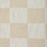 Renwil Grandi Ivory and Cream Checkerboard Cotton Throw 70 x 50 — detail of checkerboard weave