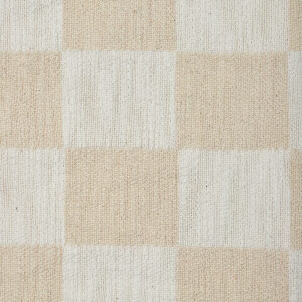 Renwil Grandi Ivory and Cream Checkerboard Cotton Throw 70 x 50 — detail of checkerboard weave
