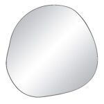 Renwil Dolly Matte Black Organic Wall Mirror MT2657 - front view of organic matte black wall mirror
