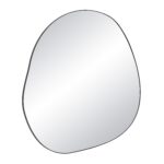 Renwil Dolly Matte Black Organic Wall Mirror MT2657 - angled view of the irregular iron frame