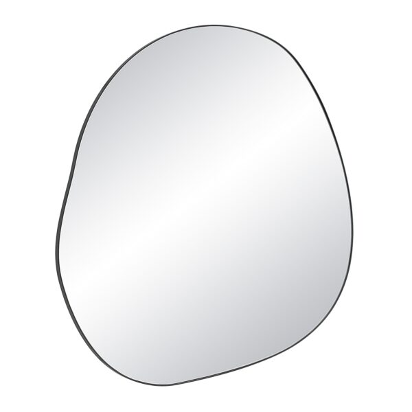 Renwil Dolly Matte Black Organic Wall Mirror MT2657 - angled view of the irregular iron frame
