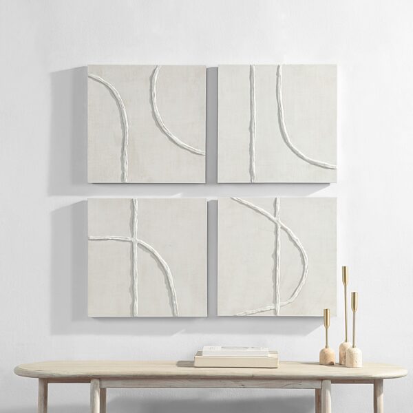 Renwil Cellier Four-Piece Textured Wall Art Set W6752 — official product view 4