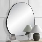 Renwil Dolly Matte Black Organic Wall Mirror MT2657 - organic mirror styled above a console