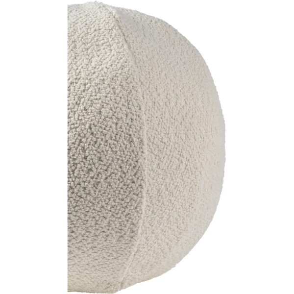 Renwil Solan Ivory Boucle Sphere Pillow 12 x 12 PWFL1416 - side detail of round boucle pillow