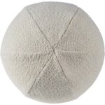 Renwil Solan Ivory Boucle Sphere Pillow 12 x 12 PWFL1416 - view of panel seams on sphere pillow