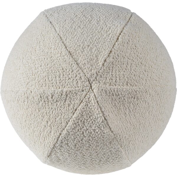 Renwil Solan Ivory Boucle Sphere Pillow 12 x 12 PWFL1416 - view of panel seams on sphere pillow
