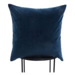 Renwil Lapis Blue Velvet-Front Pillow 20 x 20 PWFL1075 - blue accent pillow styled on a chair