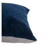 Renwil Lapis Blue Velvet-Front Pillow 20 x 20 PWFL1075 - close-up of velvet front and contrasting back