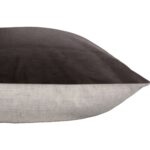 Renwil Chestnut Brown Velvet-Front Pillow 20 x 20 PWFL1091 - close-up of brown velvet and contrasting back