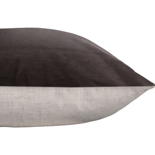 Renwil Chestnut Brown Velvet-Front Pillow 20 x 20 PWFL1091 - close-up of brown velvet and contrasting back