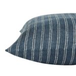 Renwil Oakley Navy and White Striped Linen Pillow 20 x 20 PWFL1398 - close-up of striped pillow edge