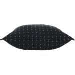 Renwil Brittany Black and White Dobby-Dot Linen Pillow 20 x 20 PWFL1400 - side view of dotted pillow
