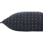 Renwil Brittany Black and White Dobby-Dot Linen Pillow 20 x 20 PWFL1400 - close-up of black pillow edge and white dots