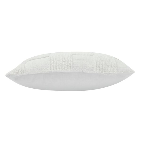 Renwil Terrah Ivory Knitted Cotton Pillow 20 x 20 PWFL1451 - side view of knitted cotton pillow